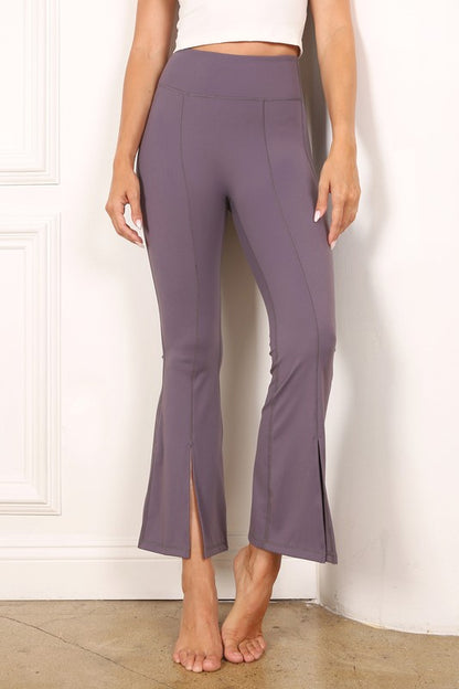 High Waist Stretchy Flutter Slit Leggings