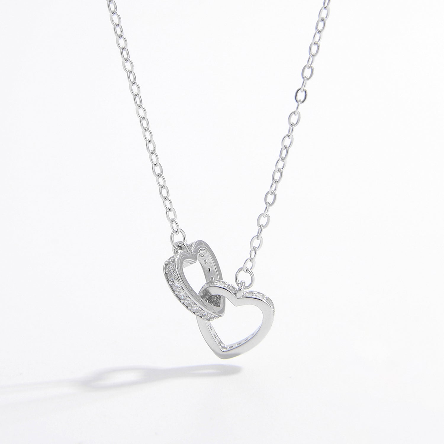 Inlaid Zircon Heart Necklace 925 Sterling Silver