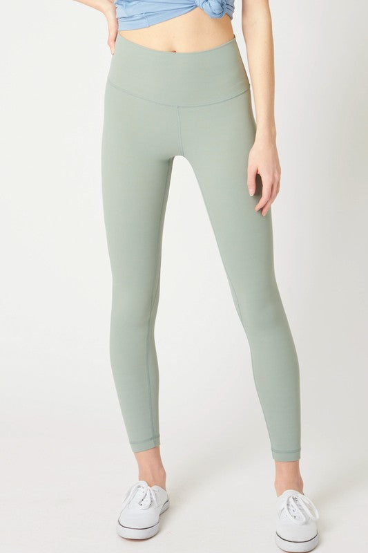 Sporty Knit Solid Long Yoga Leggings