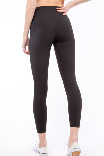 Sporty Knit Solid Long Yoga Leggings