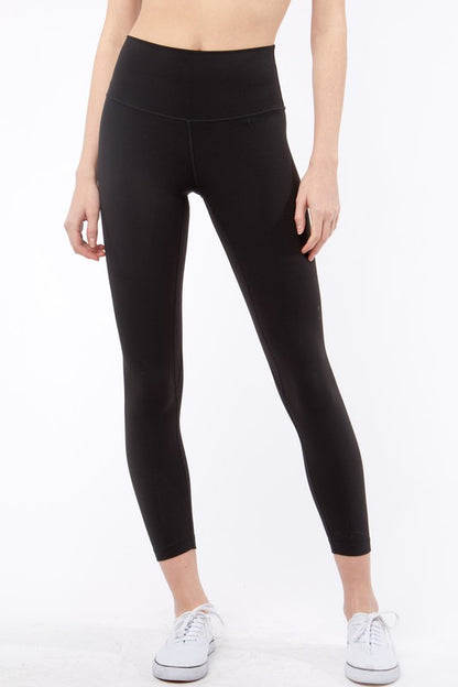 Sporty Knit Solid Long Yoga Leggings