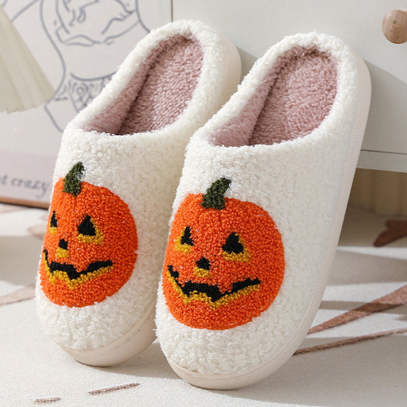 Halloween Pumpkin Cartoon Warm Winter Indoor Slippers