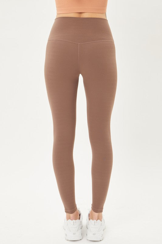 Sporty Knit Solid Long Yoga Leggings