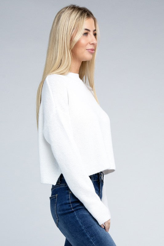 Mock Neck Long Sleeve Pullover Sweater