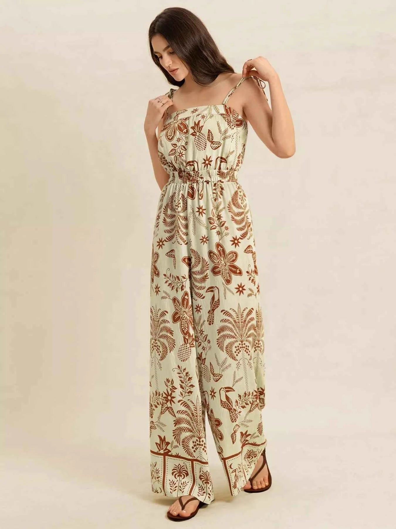 Tie Strap Wide Leg Jumpsuit