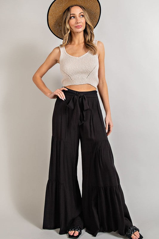 Oversized Tiered Wide Leg Casual Pants