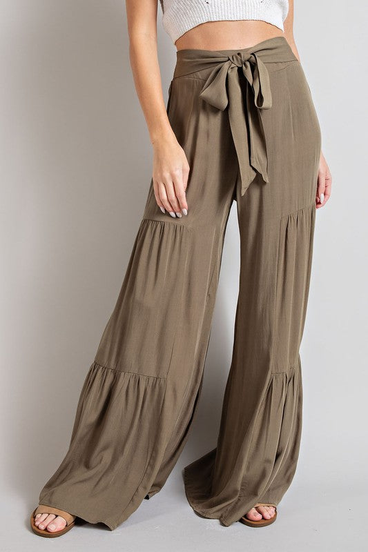 Oversized Tiered Wide Leg Casual Pants