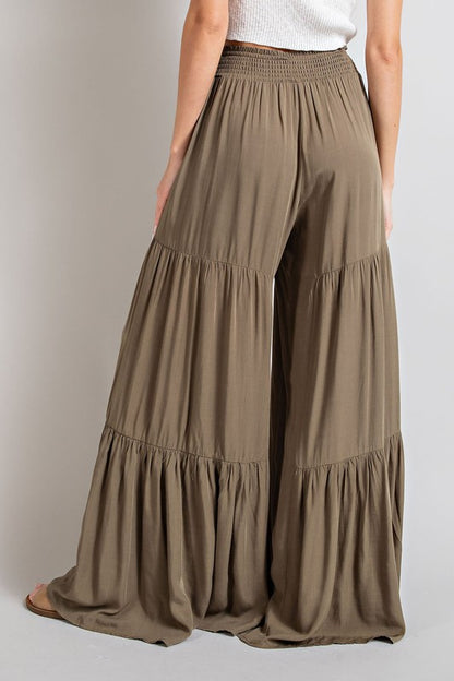 Oversized Tiered Wide Leg Casual Pants