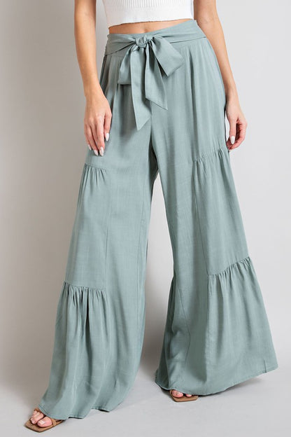 Oversized Tiered Wide Leg Casual Pants