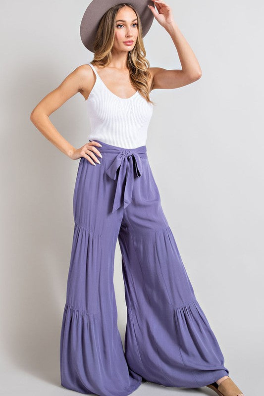 Oversized Tiered Wide Leg Casual Pants