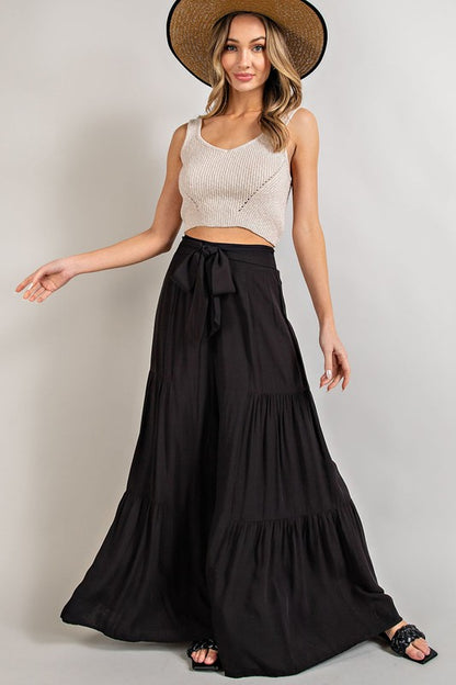 Oversized Tiered Wide Leg Casual Pants