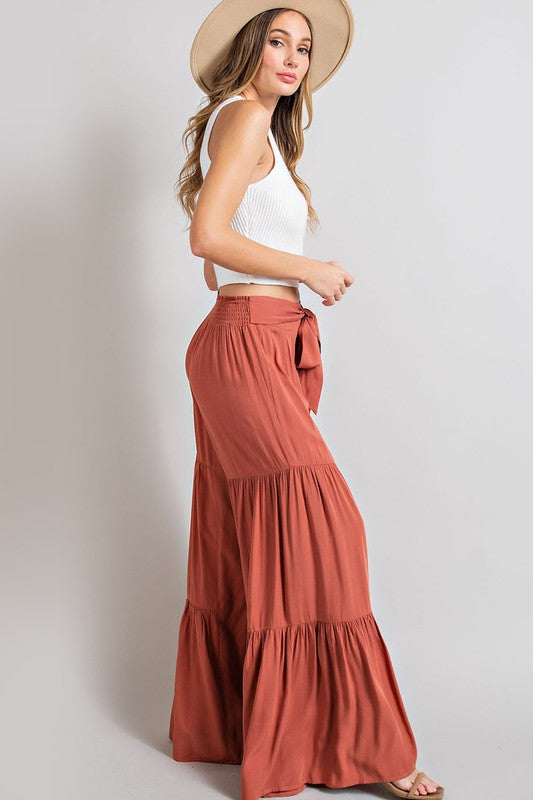 Oversized Tiered Wide Leg Casual Pants