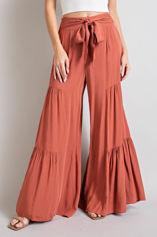 Oversized Tiered Wide Leg Casual Pants