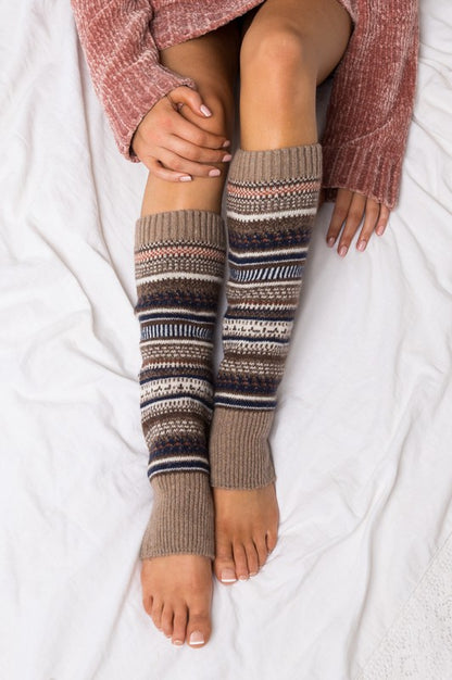 Soft Thick Knit Fair Isle Print Legwarmer