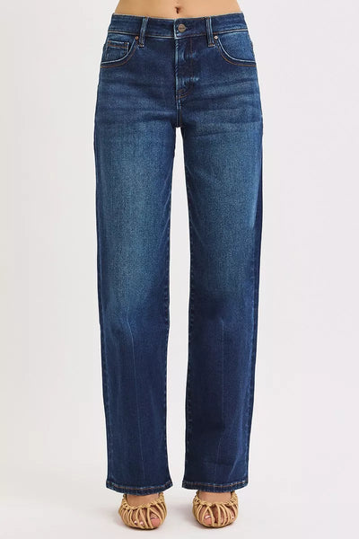 RISEN Wide Baggy Jeans Women - Mid Rise Relaxed Fit - Fashions Envy