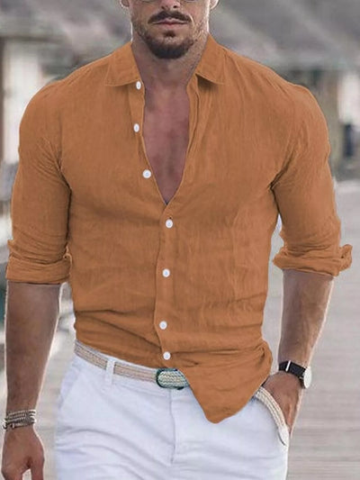 Casual Button-Down Shirt Men - Classic Fit Cotton - Fashions Envy