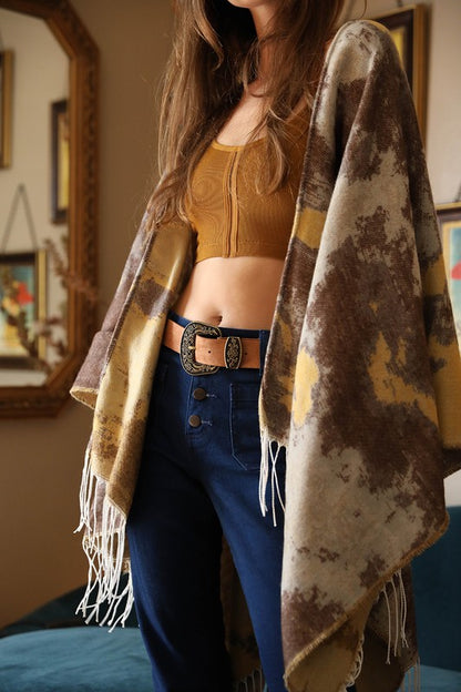 Vegan Suede Antique Gold Western Buckle Belt