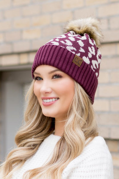 Leopard Fur Pom Beanie - Fashions Envy