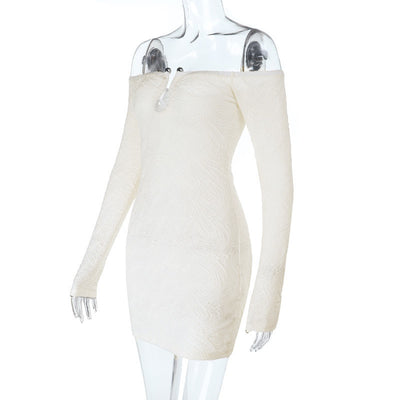 Apricot Allure Dress - One-Shoulder Bodycon Style - Fashions Envy