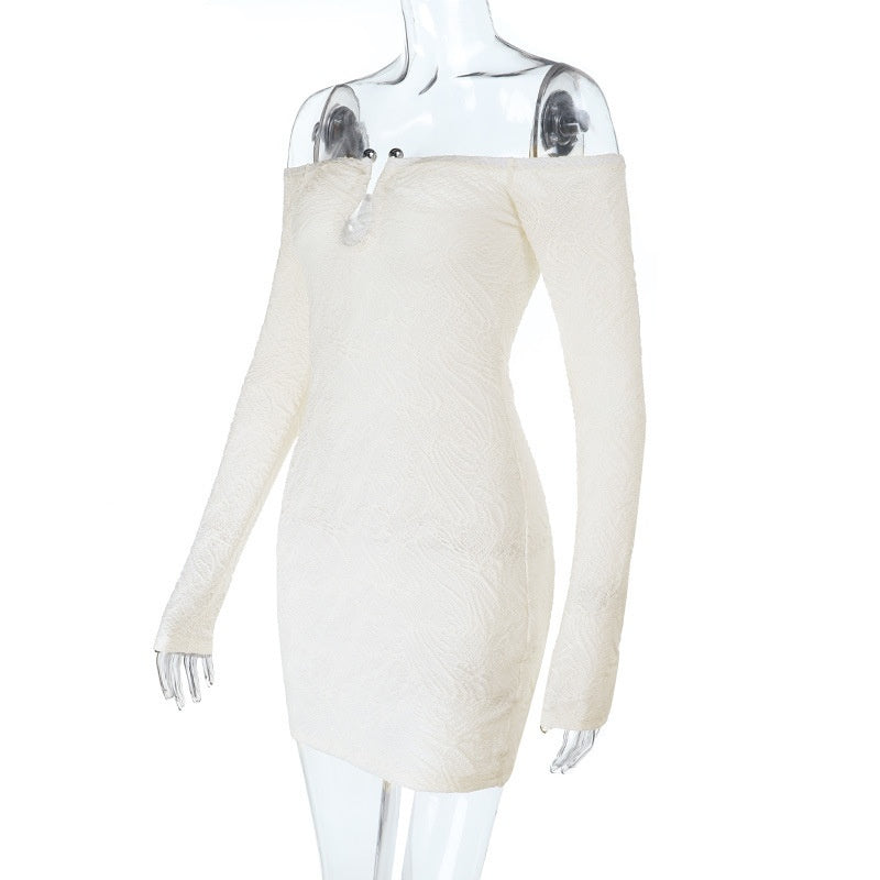 Apricot Allure Dress - One-Shoulder Bodycon Style