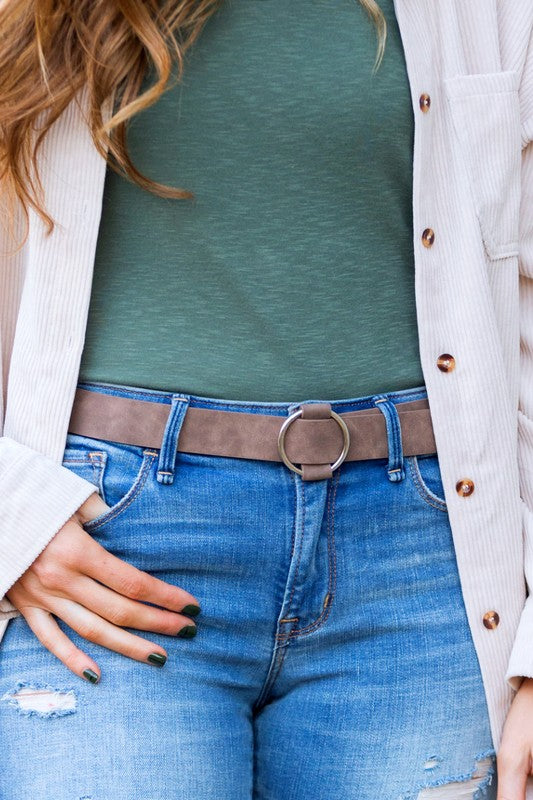 Vegan Leather O-Ring Style Belt