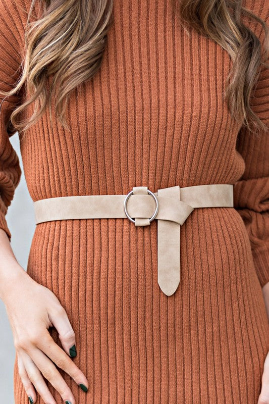 Vegan Leather O-Ring Style Belt