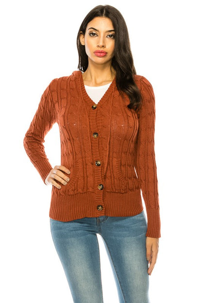 Plus Size Knit Long Sleeve Hoodie Sweater