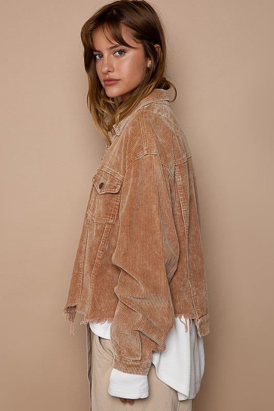 Oversized Bohemian Ribbed Long Sleeve Shacket