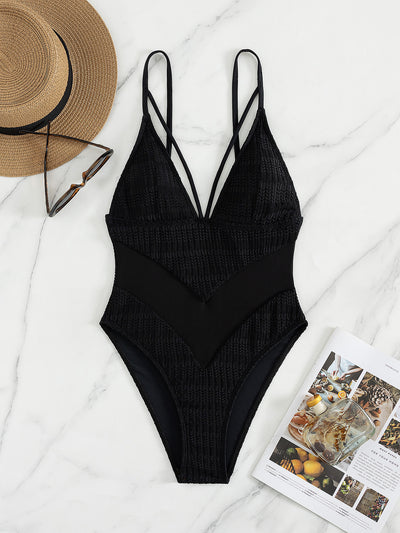 Sexy One-Piece Swimsuit - Open Mesh Panel - Fashions Envy