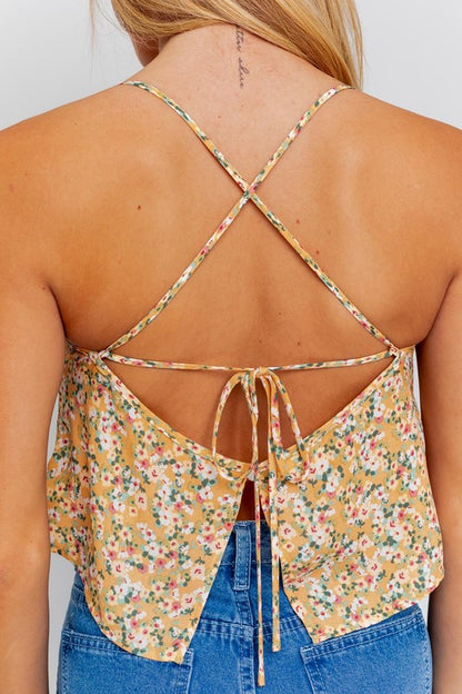 Cropped Sleeveless Open Back Cami Top