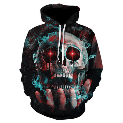 Scary Skull Print Hoodie - Halloween Sweatshirt