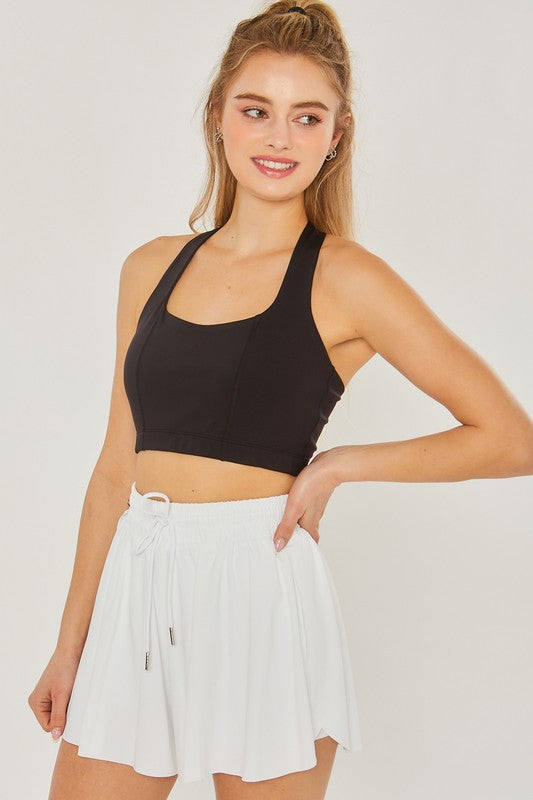 Activewear Crop Top Halter Back Detail Top