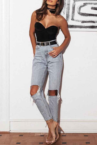 Sweetheart Neck Bodysuit - Sleeveless Fitted Style - Fashions Envy