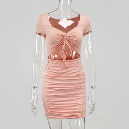 Ruched Cutout Mini Dress - Bodycon Party Dress