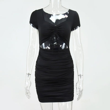 Ruched Cutout Mini Dress - Bodycon Party Dress