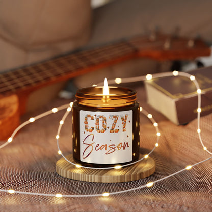 Cozy Season Scented Soy Candle (Multi-Size, Amber Jar)