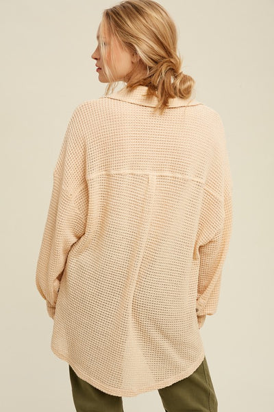 Soft Thermal Knit Shacket Top - Fashions Envy