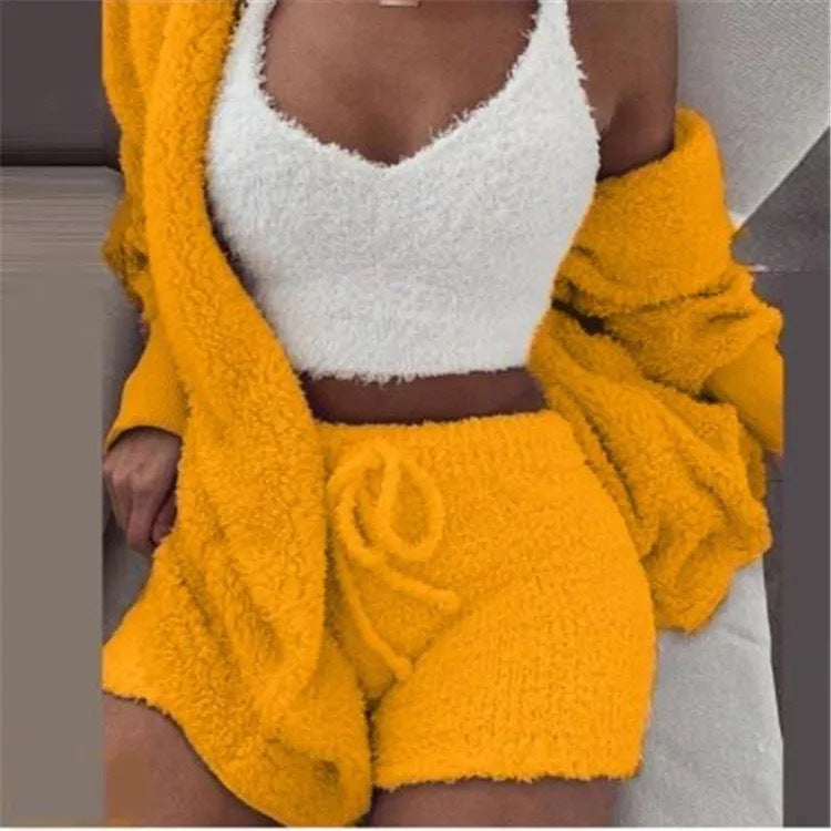 Pajama Set Women - Winter Flannel 3 Piece Loungewear