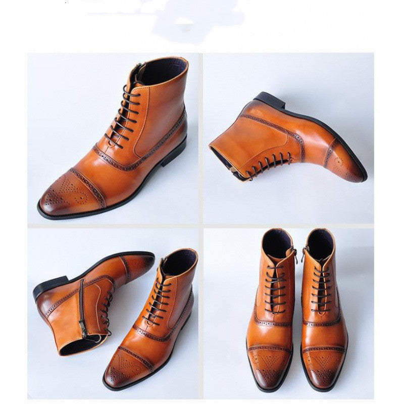 Men's Vintage Ankle Boots - Lace Up Design - Fashions Envy