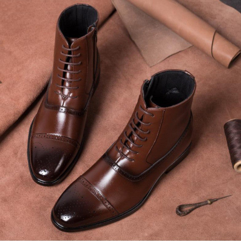 Men's Vintage Ankle Boots - Lace Up Design - Fashions Envy