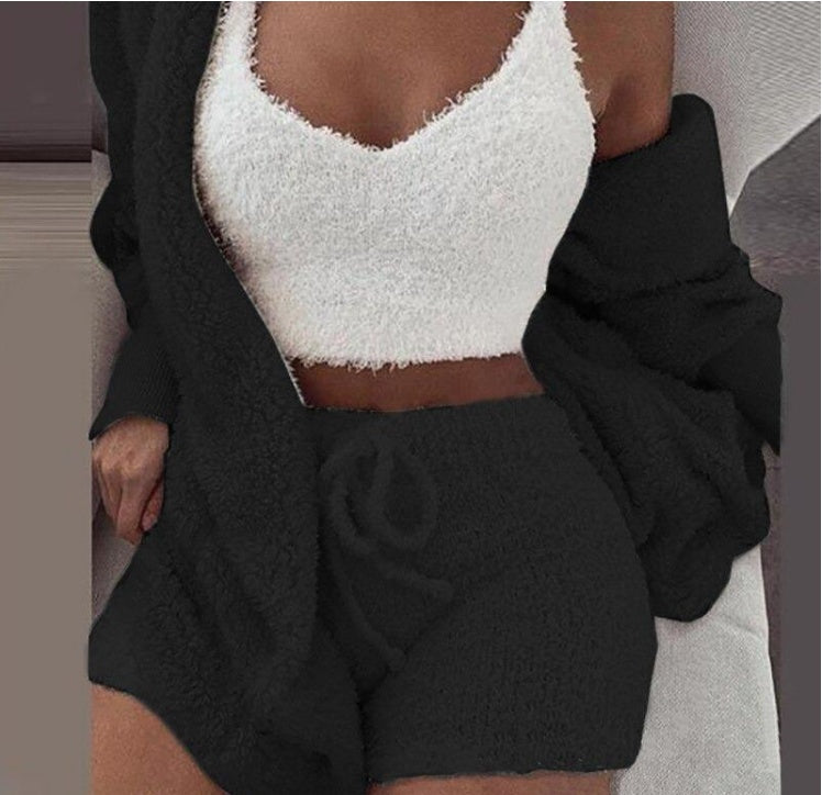 Pajama Set Women - Winter Flannel 3 Piece Loungewear