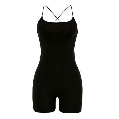 Black Romper - Bodycon Short Jumpsuit - Fashions Envy