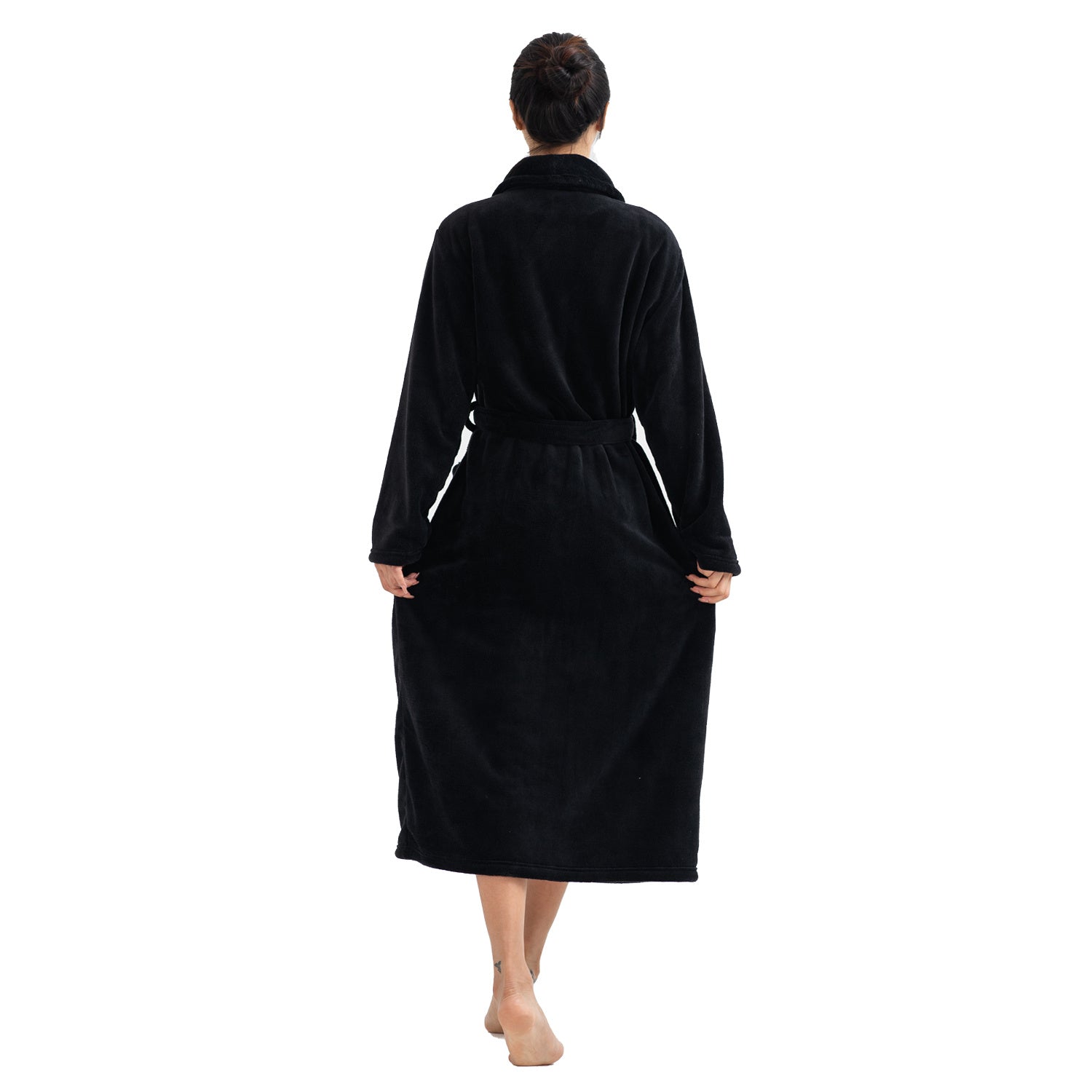 Plush Fleece Bathrobe - Ultra Soft Long Robe for Women