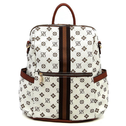 CM Monogram Striped Convertible Backpack