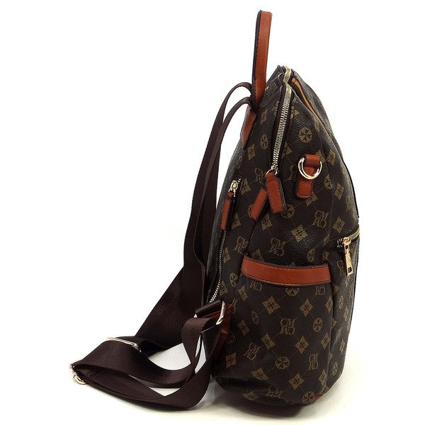 CM Monogram Striped Convertible Backpack