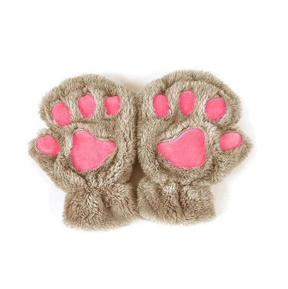 Paw Print Gloves - Cat Claw Winter Fingerless