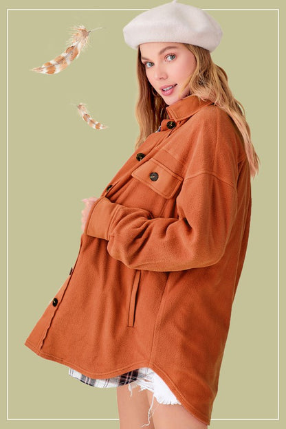 Oversized Collared Cozy Fleece Sunset Jacket