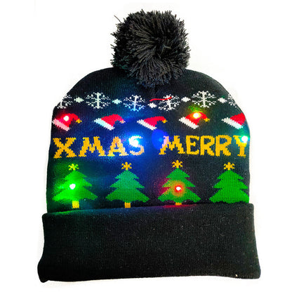 LED Christmas Beanie - Light-Up Knitted Holiday Hat