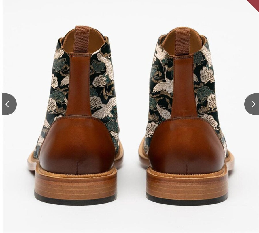 Men's Low Heel Front Lace Up Low Tube Martin Boots