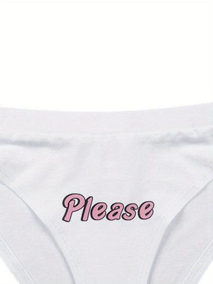 Letter Print "COME HERE DADDY"  Lingerie Set - Sexy Crop Top & Panties